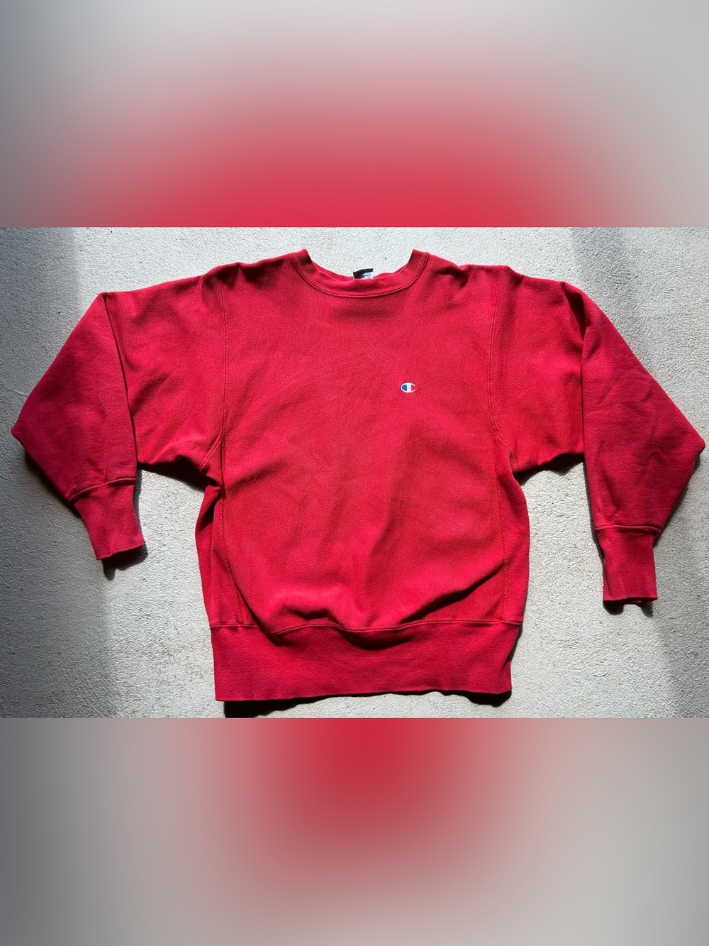 Vintage 1990s Champion Reverse Weave Red Sweatshirt, Made in USA